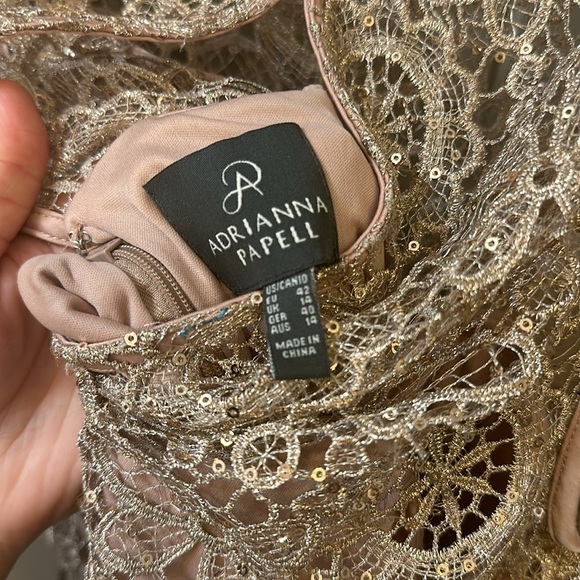 CLEARANCE Adrianna Papell Metallic Lace Sequined Dress - Picture 10 of 10